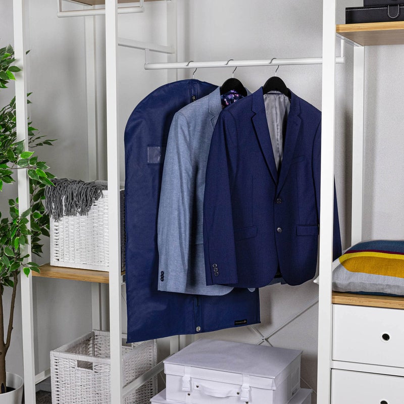 HANGERWORLD 40inch Garment Bag Suit Bags for Closet Storage Breathable Clothes Cover Dust Protector (3, Blue) - Image 4